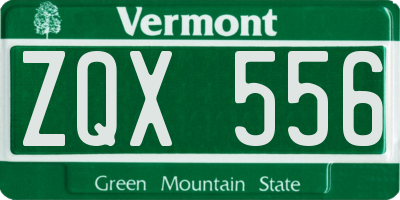VT license plate ZQX556