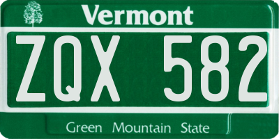 VT license plate ZQX582