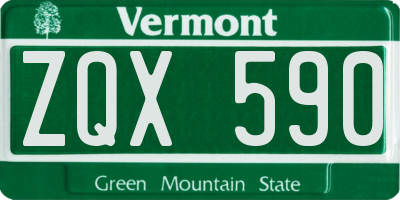 VT license plate ZQX590