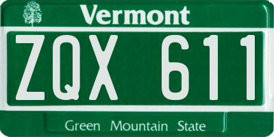 VT license plate ZQX611