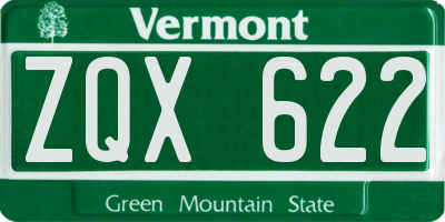 VT license plate ZQX622