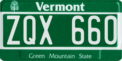 VT license plate ZQX660