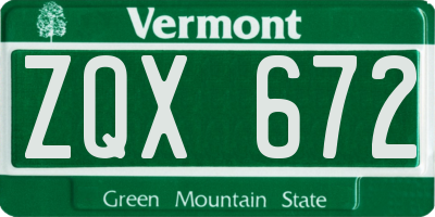 VT license plate ZQX672