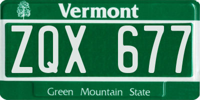 VT license plate ZQX677