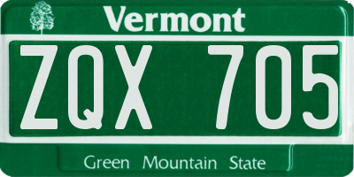 VT license plate ZQX705