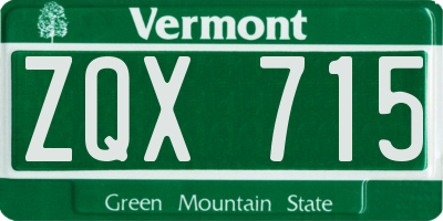 VT license plate ZQX715