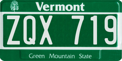 VT license plate ZQX719