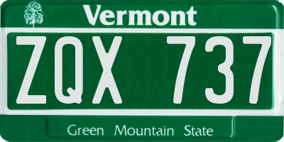 VT license plate ZQX737