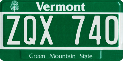 VT license plate ZQX740