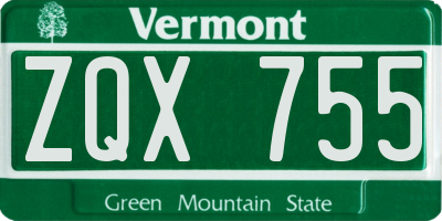 VT license plate ZQX755