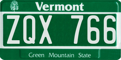 VT license plate ZQX766