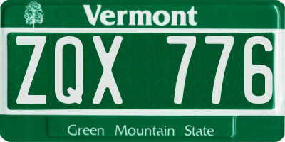VT license plate ZQX776