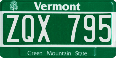 VT license plate ZQX795