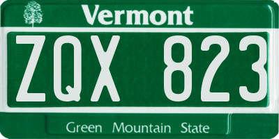 VT license plate ZQX823