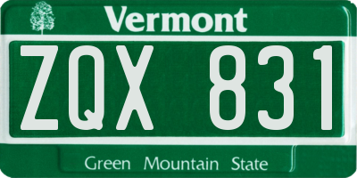 VT license plate ZQX831
