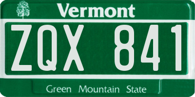 VT license plate ZQX841