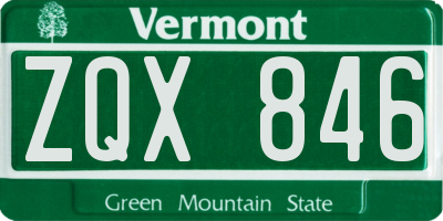 VT license plate ZQX846