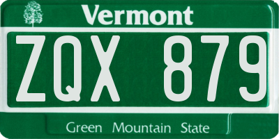 VT license plate ZQX879