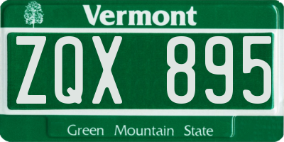 VT license plate ZQX895
