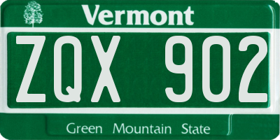 VT license plate ZQX902