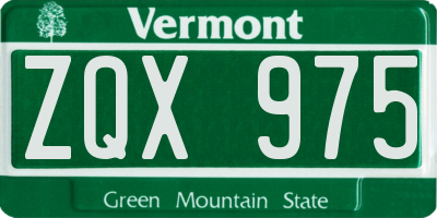 VT license plate ZQX975