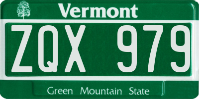 VT license plate ZQX979