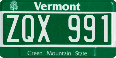 VT license plate ZQX991
