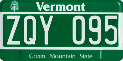 VT license plate ZQY095