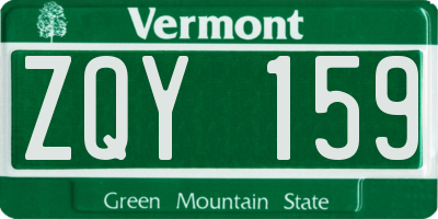 VT license plate ZQY159