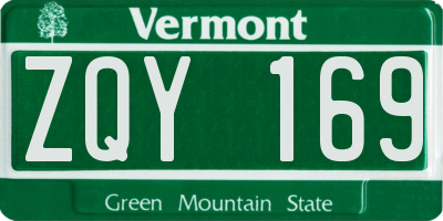VT license plate ZQY169