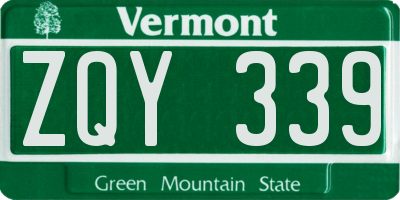 VT license plate ZQY339