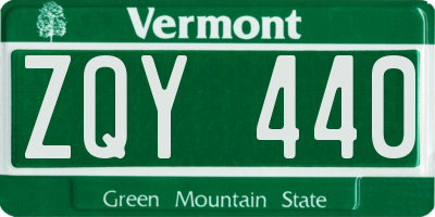 VT license plate ZQY440