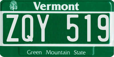 VT license plate ZQY519