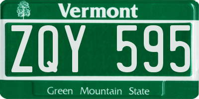 VT license plate ZQY595