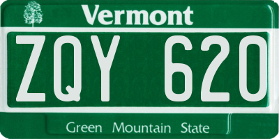 VT license plate ZQY620