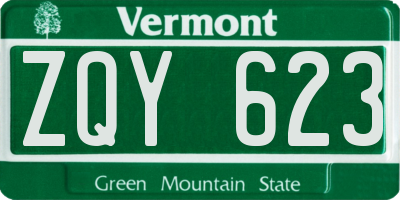 VT license plate ZQY623