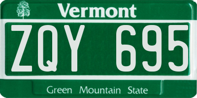 VT license plate ZQY695
