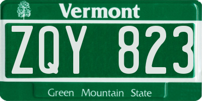 VT license plate ZQY823