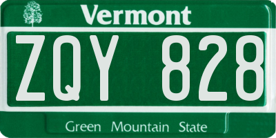 VT license plate ZQY828
