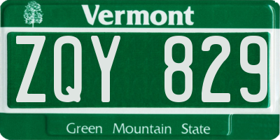 VT license plate ZQY829