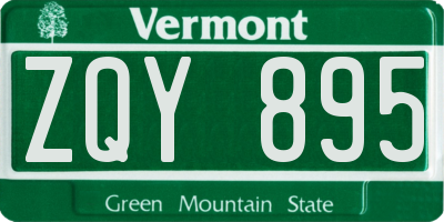 VT license plate ZQY895