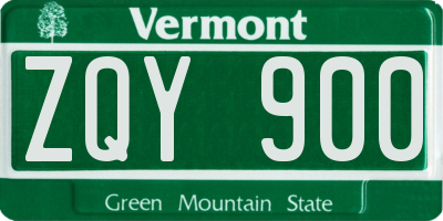 VT license plate ZQY900