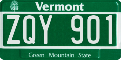VT license plate ZQY901