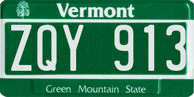 VT license plate ZQY913