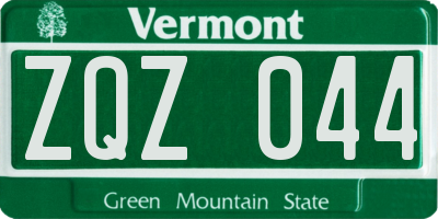 VT license plate ZQZ044