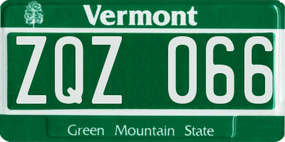 VT license plate ZQZ066