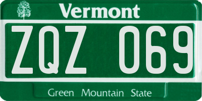 VT license plate ZQZ069