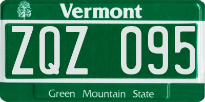 VT license plate ZQZ095