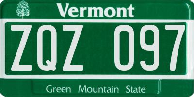VT license plate ZQZ097