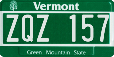 VT license plate ZQZ157